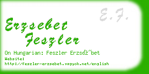 erzsebet feszler business card